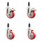 Service Caster 4 Inch 316SS Red Poly Swivel 1-1/8 Inch Expanding Stem Caster Lock Brake, 2PK SS316TTLEX20S414-PPUB-RED-2-S-2-118 - alternate 1